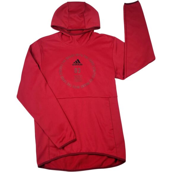 Men’s Small Adidas Red Athletic Pullover Team Issue Badge Of Sport Hoodie - Picture 1 of 12